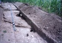 Chronicle of the Archaeological Excavations in Romania, 2003 Campaign. Report no. 79, Gherghiţa, La Târg (Şcoala Generală)<br /><a href='http://foto.cimec.ro/cronica/2003/079/gherghita-absida-1.jpg' target=_blank>Display the same picture in a new window</a>