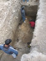 Chronicle of the Archaeological Excavations in Romania, 2008 Campaign. Report no. 34, Hârşova, Tell<br /><a href='http://foto.cimec.ro/cronica/2008/034/foto-5-pe-restul-de-zid-din-mijlocul-sectiunii.jpg' target=_blank>Display the same picture in a new window</a>