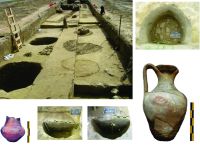 Chronicle of the Archaeological Excavations in Romania, 2015 Campaign. Report no. 83, Capidava, Centrul de informare turistică, parcare, alee acces centru de informare, căi rutiere, extindere centru de informare<br /><a href='http://foto.cimec.ro/cronica/2015/083-Capidava/pl-10-extramuros-gropi-menajere-alaturi-de-piese-descoperit.jpg' target=_blank>Display the same picture in a new window</a>